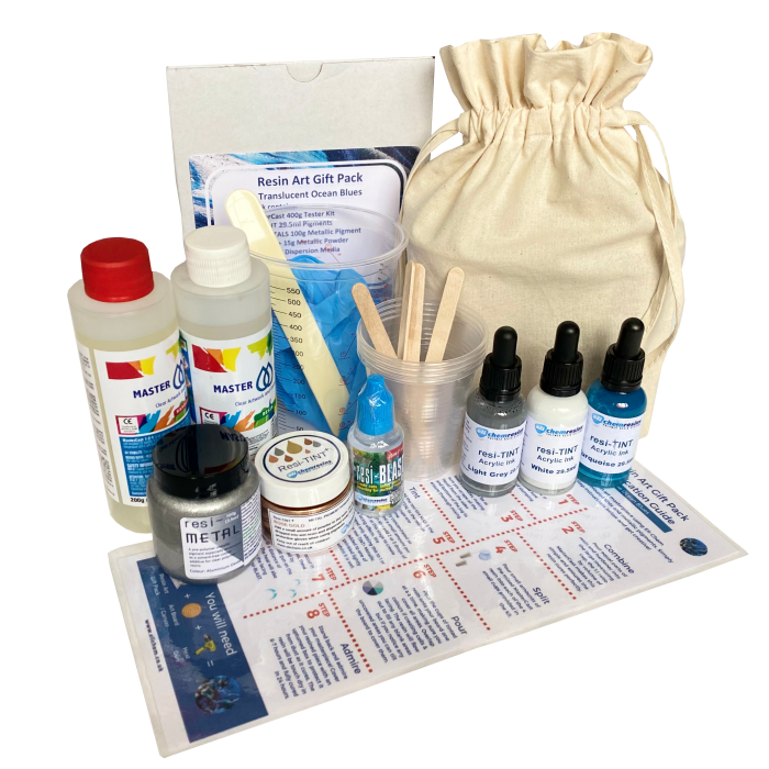 Resin Art Gift Pack Translucent Silver Skies EliChem Resins Art